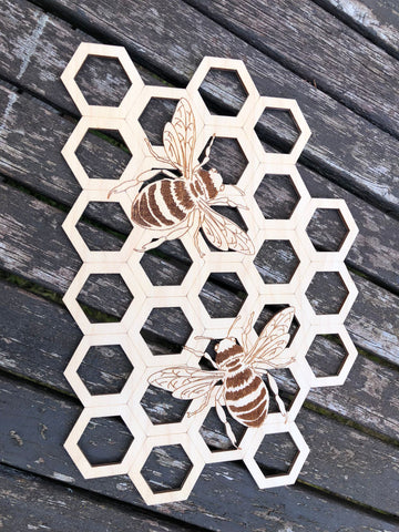 Bee and Honeycomb Plaque