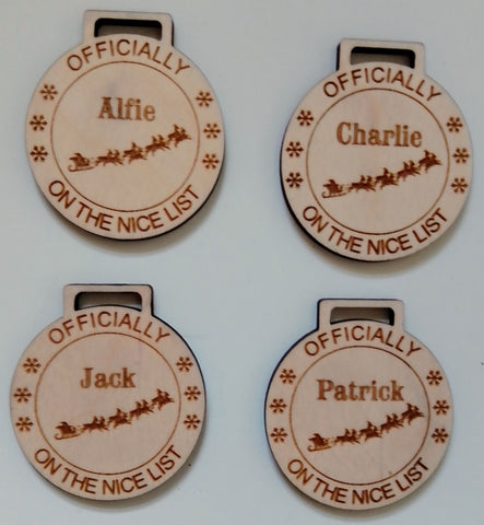 Personalised Nice List Chrismas Baubles