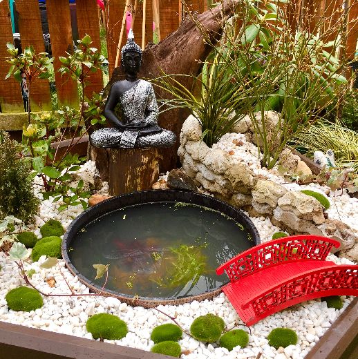 Bonsai fairy Japanese garden bridge Feng Shuai 150mm long
