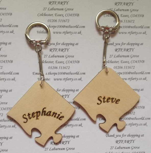 Personalised Puzzle Keyrings Interlocking