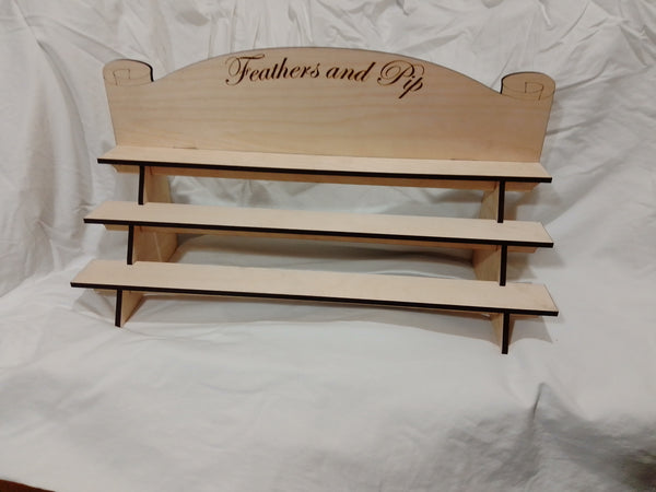 Sturdy Slot Together hatchback flatpack Shelves. 3 Tier TableTop Craft Exhibitors Display Shelves.