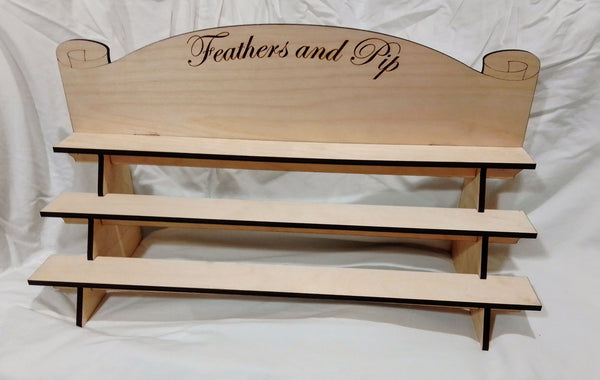 Sturdy Slot Together hatchback flatpack Shelves. 3 Tier TableTop Craft Exhibitors Display Shelves.