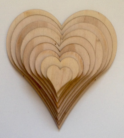 Set of graduated hearts