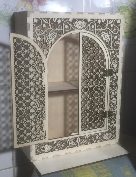 Intricate Arched Door Cabinet