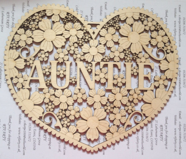 Various designs floral heart  Thank You - Friend - Mum - Nanny and more 200mm tall