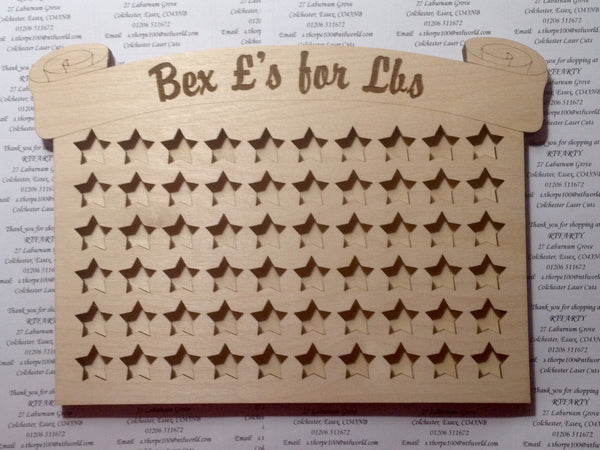 Personalised Weight loss savings drop box save 100 pounds in 1 pound coins