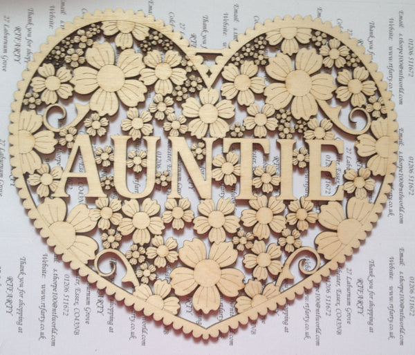 Various designs floral heart  Thank You - Friend - Mum - Nanny and more 200mm tall