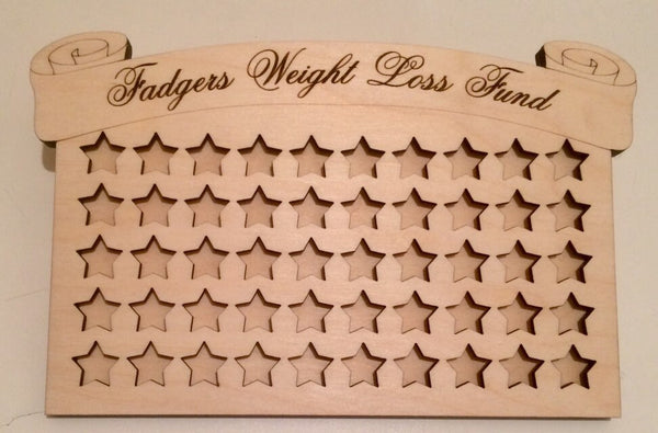 Personalised Weight loss savings drop box save 100 pounds in 1 pound coins