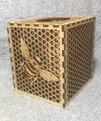 Honeycomb with Bee tissue box cover